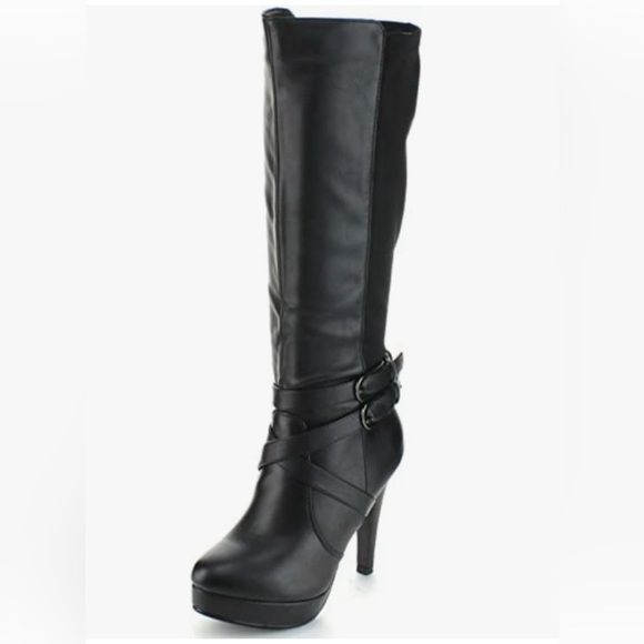Elegant Forever Della - Triple Ankle Strap, Knee-high Heel Boots - Size 6.5 - Picture 7 of 13